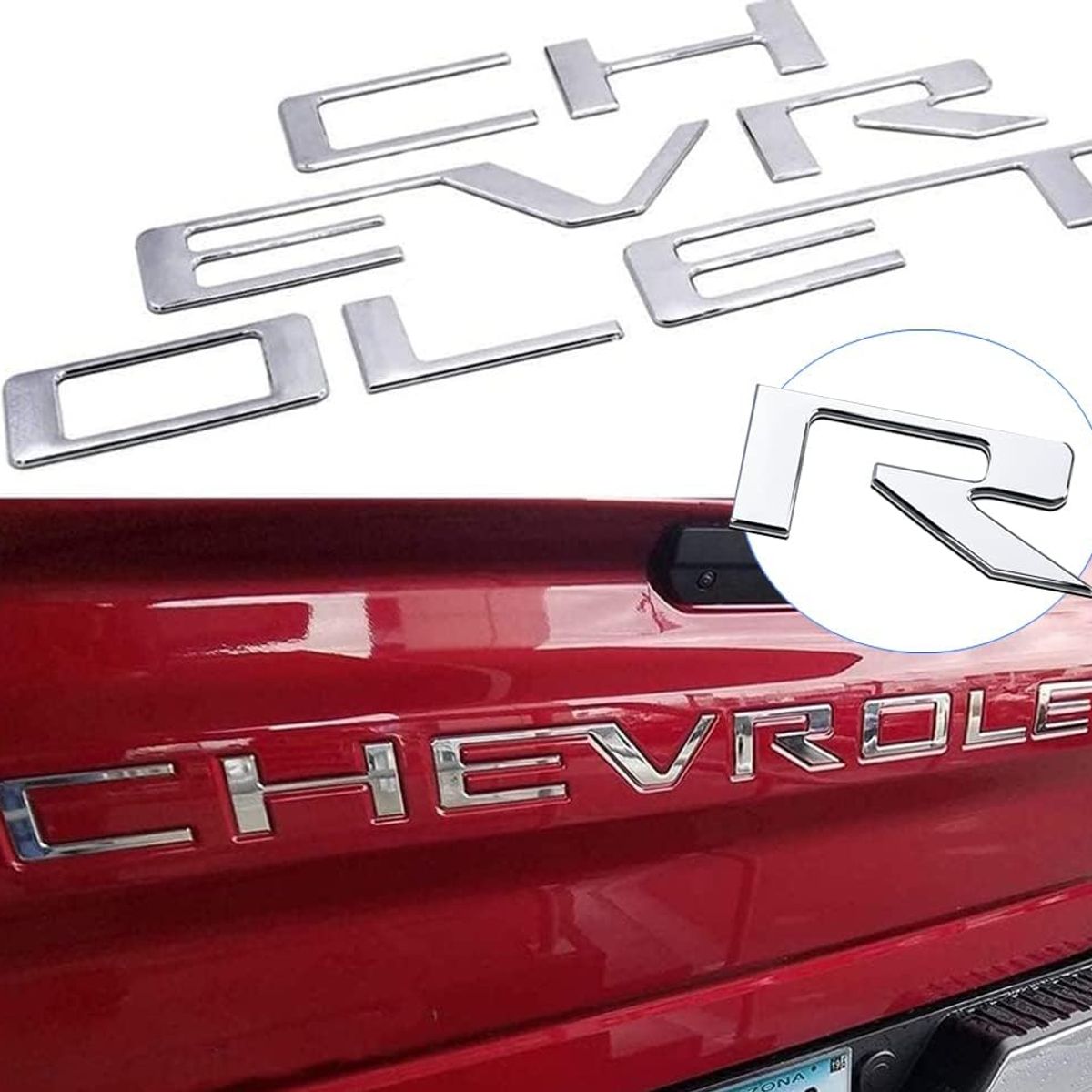 GENERICO - Insertos Portalón para Chevrolet Silverado 3d Adhesivo 19-21