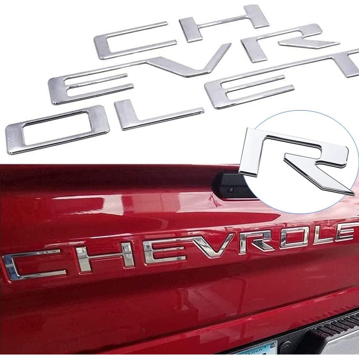 GENERICO - Insertos Portalón para Chevrolet Silverado 3d Adhesivo 19-21
