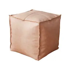 TODOHOGAR SANTIAGO DE CHILE - Pouf de ecocuero cuadrado Rosado 45cm