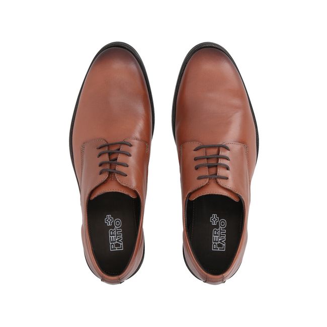 PERLATTO - Zapato Formal Hombre Cuero Marron Perlatto
