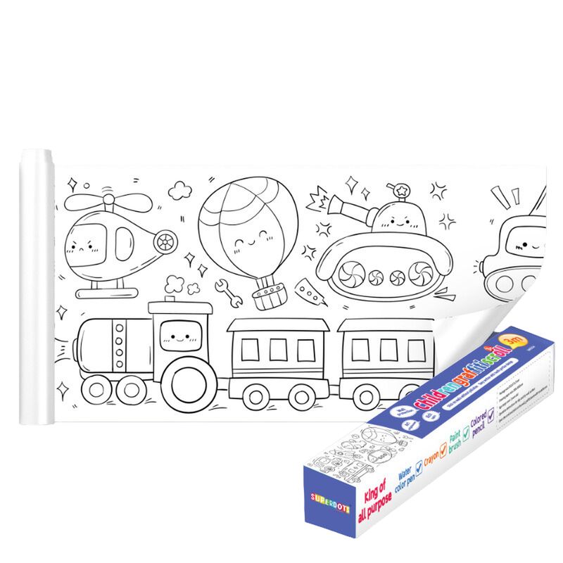 GENERICO - Rollo de dibujos para niños para colorear - Transporte