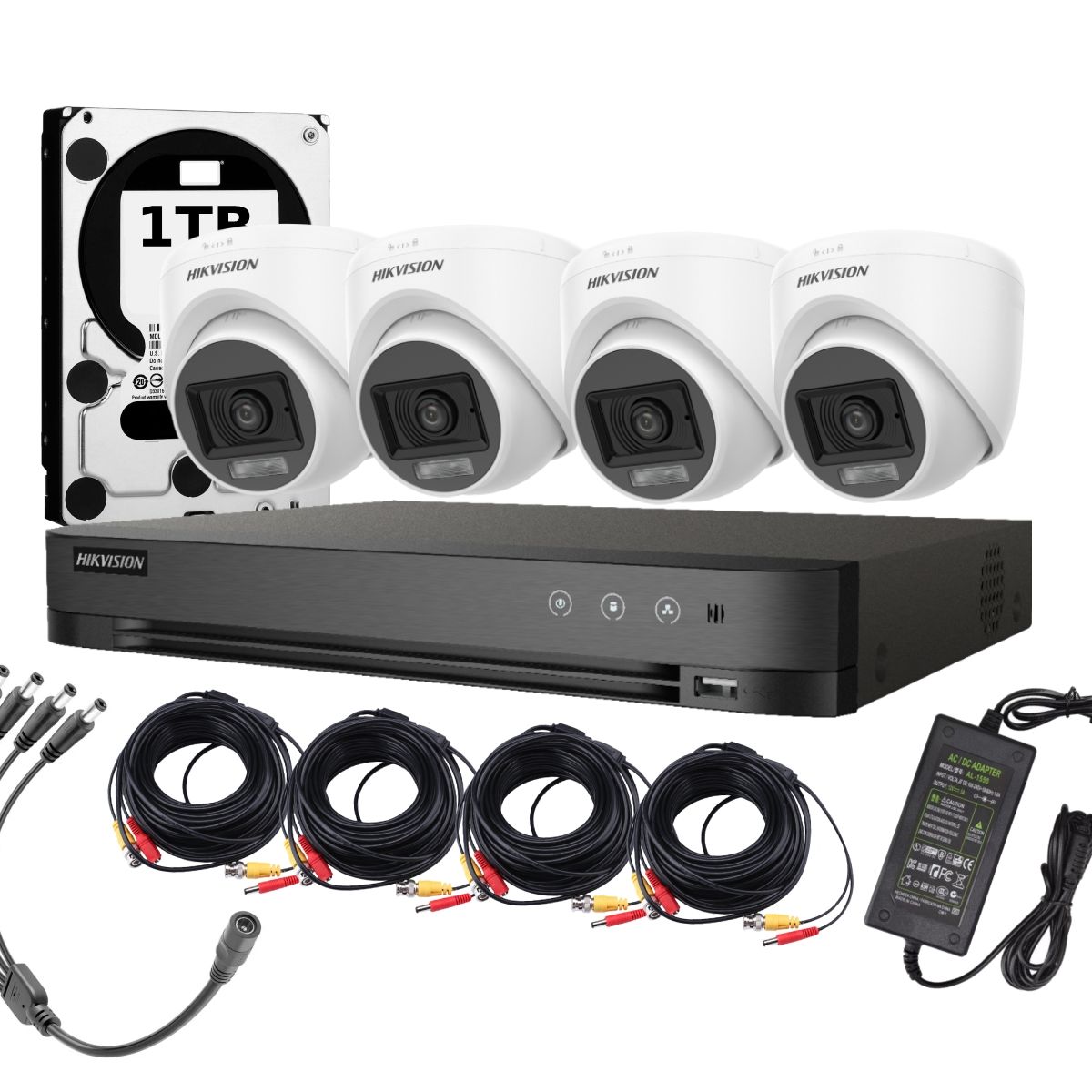 HIKVISION - Kit 4 Cámaras Hikvision Lite Smart Dual Light 4 Domo