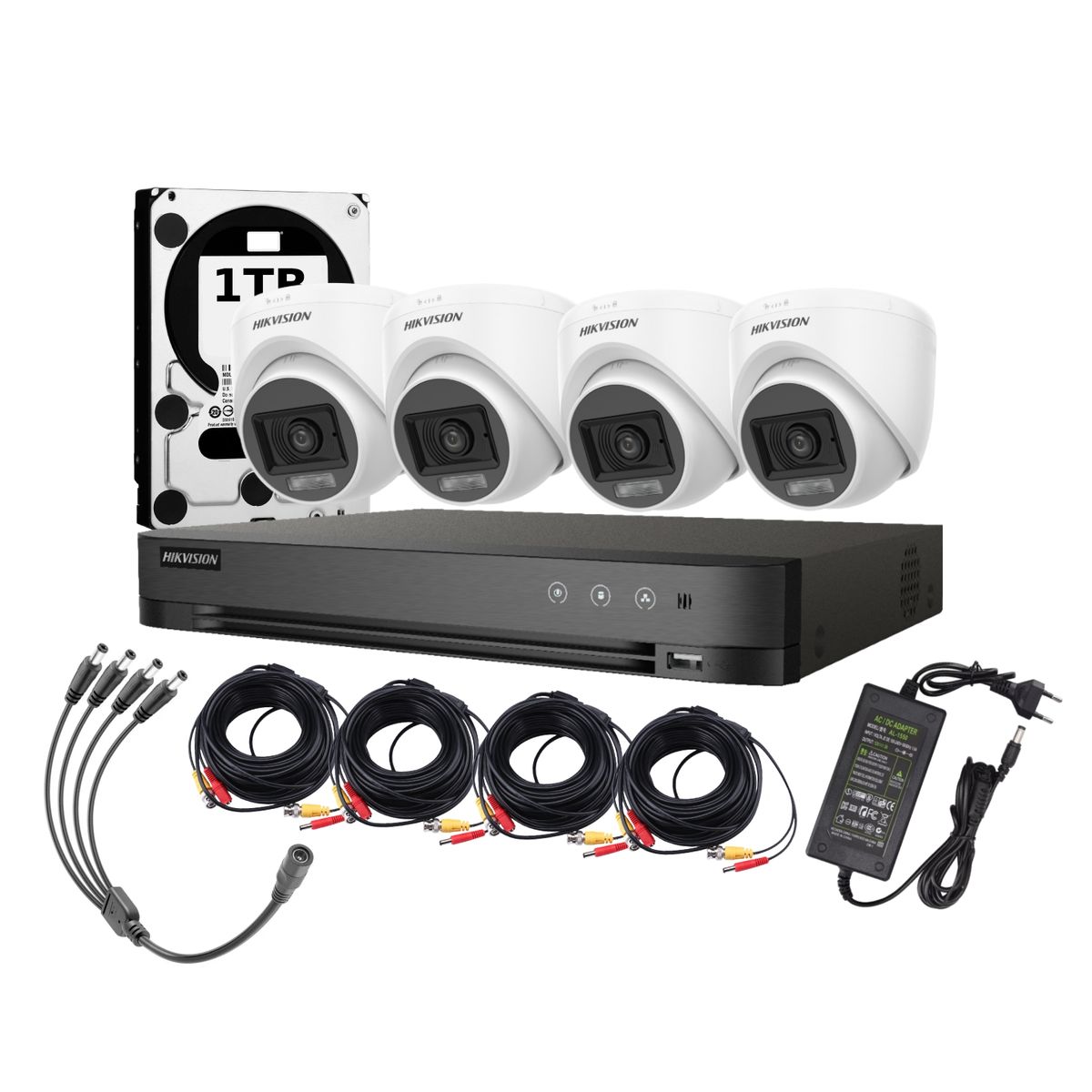 HIKVISION - Kit 4 Cámaras Hikvision Lite Smart Dual Light 4 Domo