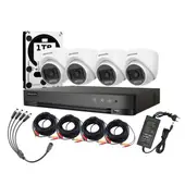 HIKVISION - Kit 4 Cámaras Lite Smart Dual Light 4 Domo
