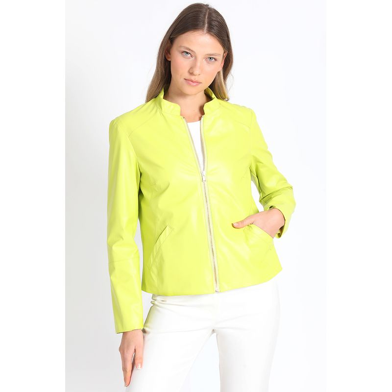 LIOLA - Chaqueta Efecto Cuero, Pistacho Liola