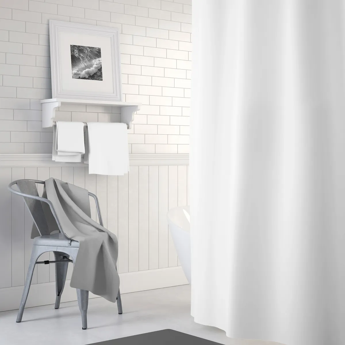 PALERMO - FORRO CORTINA DE BAÑO BLANCO