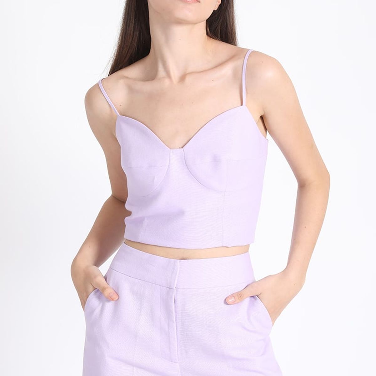 LIOLA - Top Crop Corse Lino Lila Liola