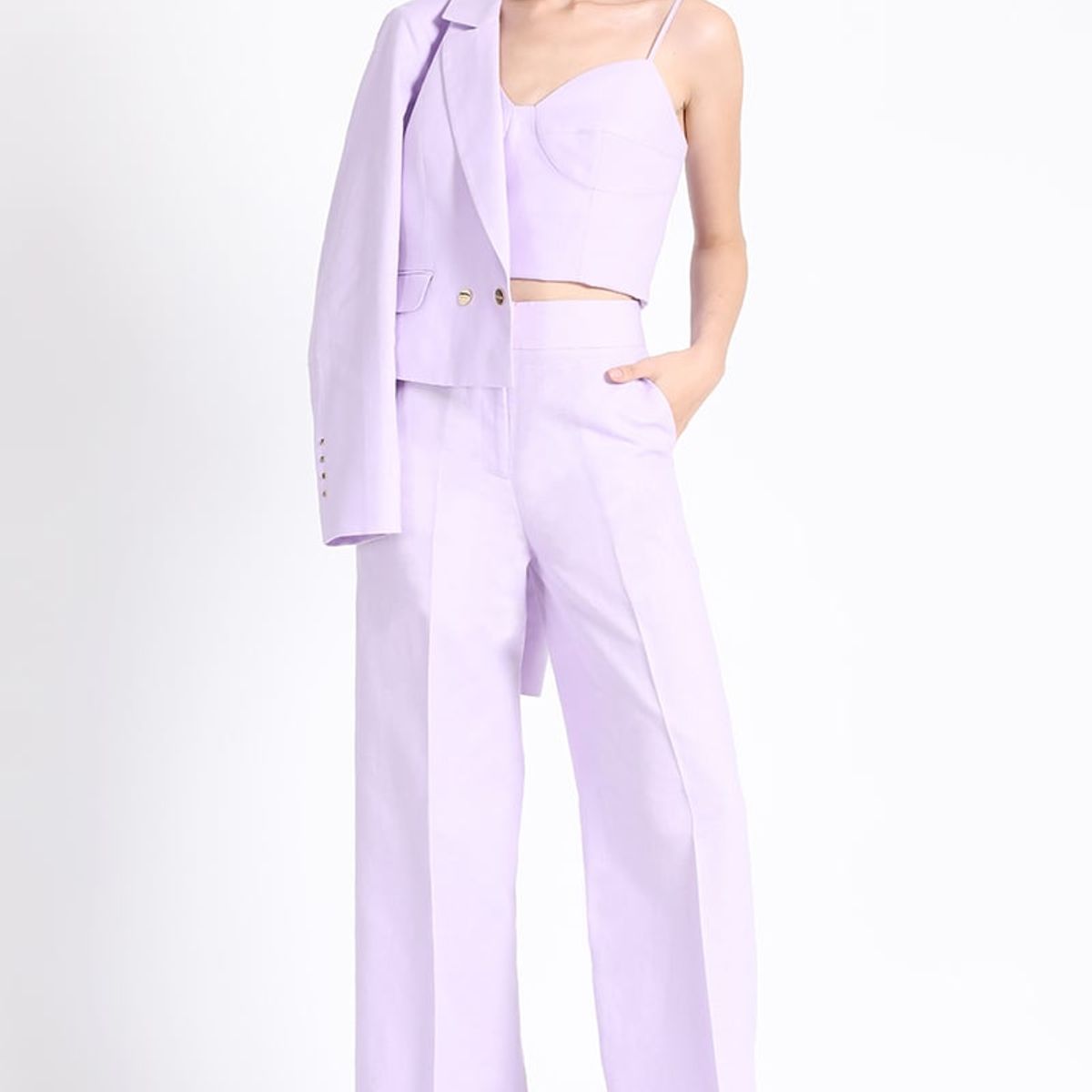 LIOLA - Top Crop Corse Lino Lila Liola