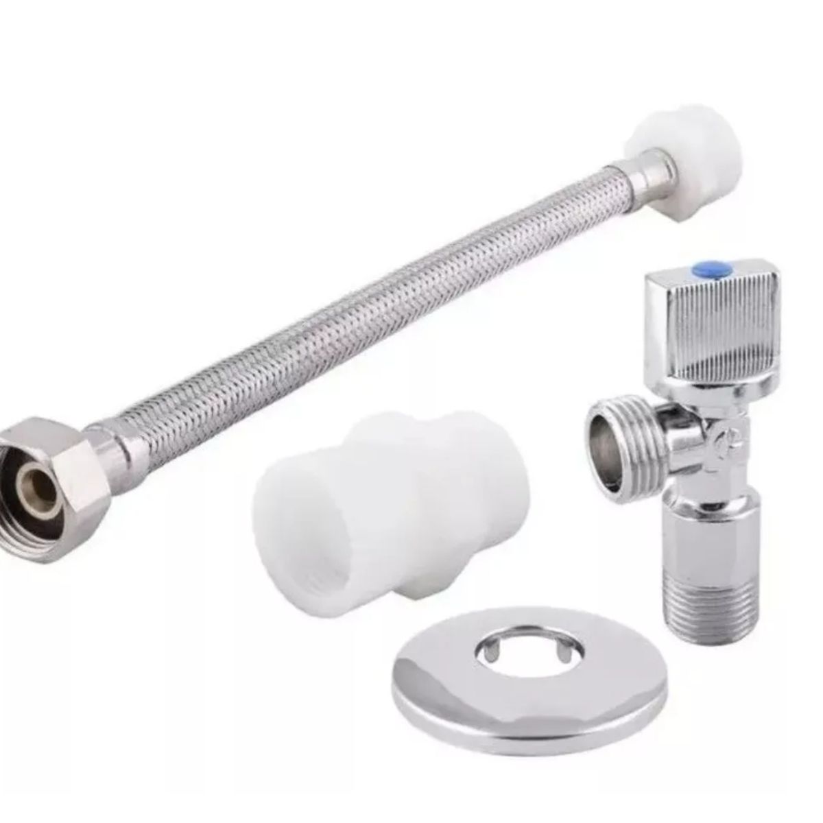 GENERICO - Kit Llave Angular + Flexible De 35 Cms Para Estanque