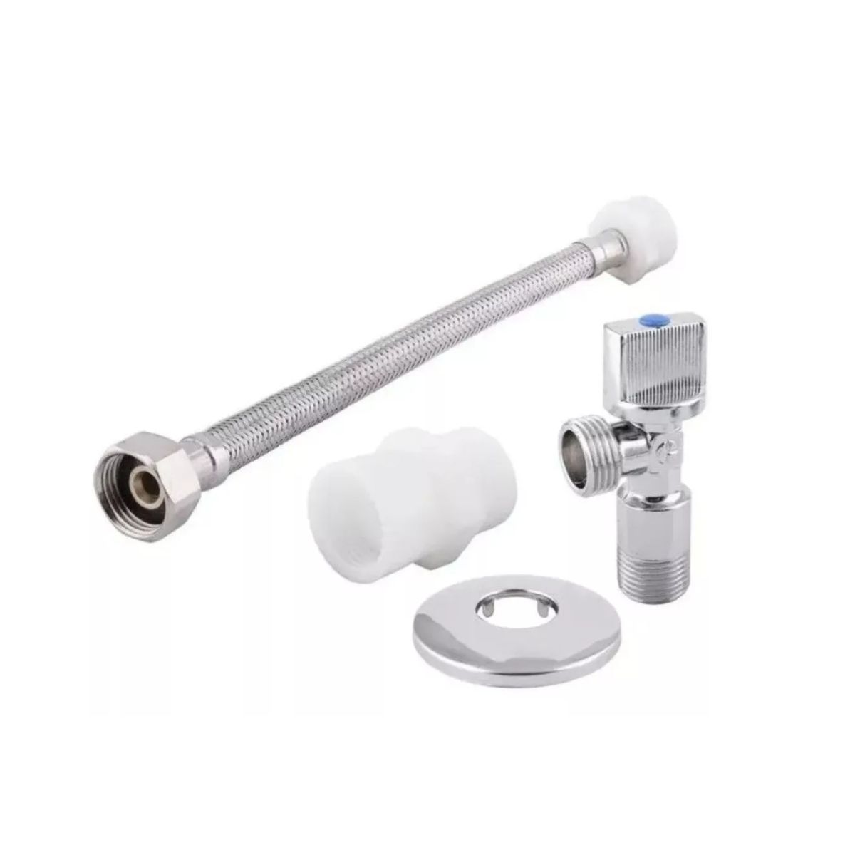 GENERICO - Kit Llave Angular + Flexible De 35 Cms Para Estanque