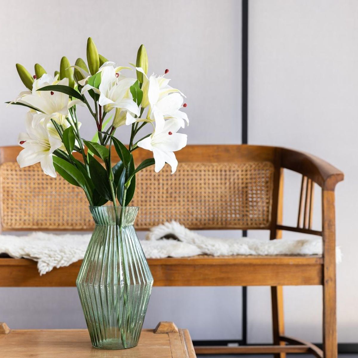 THE GREEN ELEMENT - Planta artificial Lilium Blanco 67 Cm