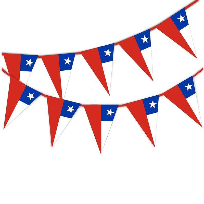 GENERICO - X3 Guirnalda Bandera Chilena Banderines Decorativos Chile Fiestas