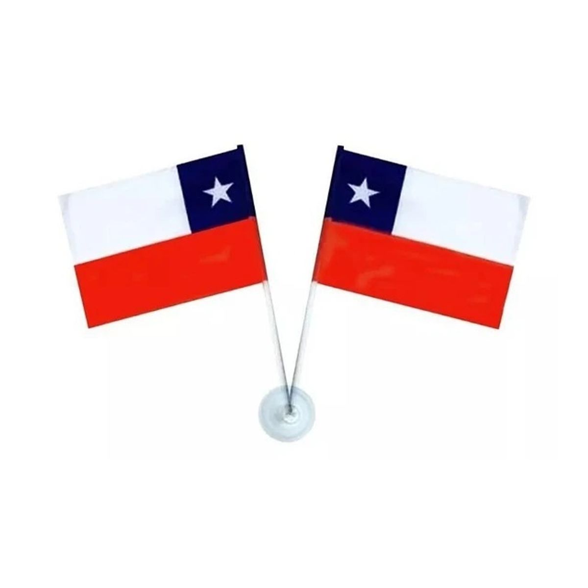 GENERICO - Pack X2 Bandera Decorativa Chile 15x10cm Banderas Fiestas