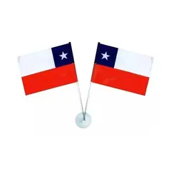 GENERICO - Pack X2 Bandera Decorativa Chile 15x10cm Banderas Fiestas