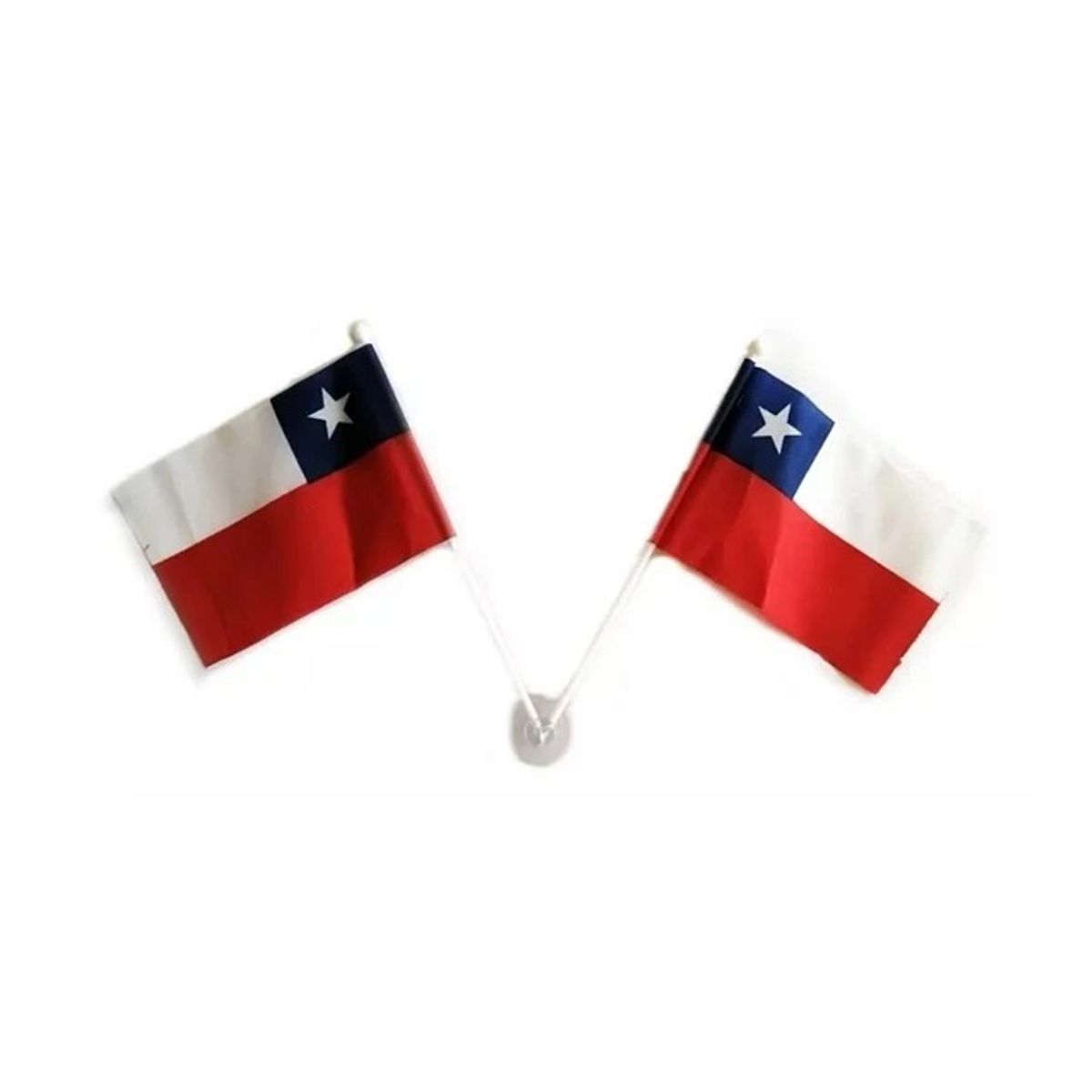 GENERICO - Pack X2 Bandera Decorativa Chile 15x10cm Banderas Fiestas