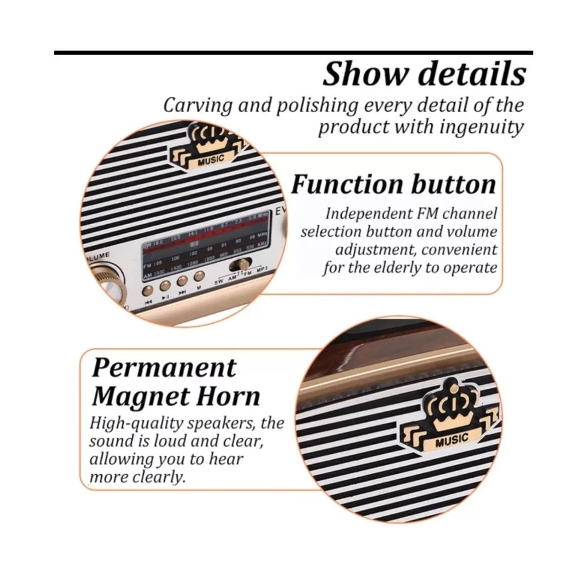 GENERICO - Radio Portatil Recargable Am Fm Mp3 09027