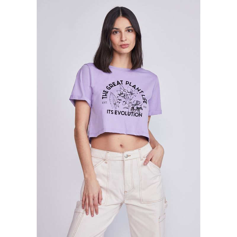 SIOUX - Polera Mujer Estampada Lila Sioux