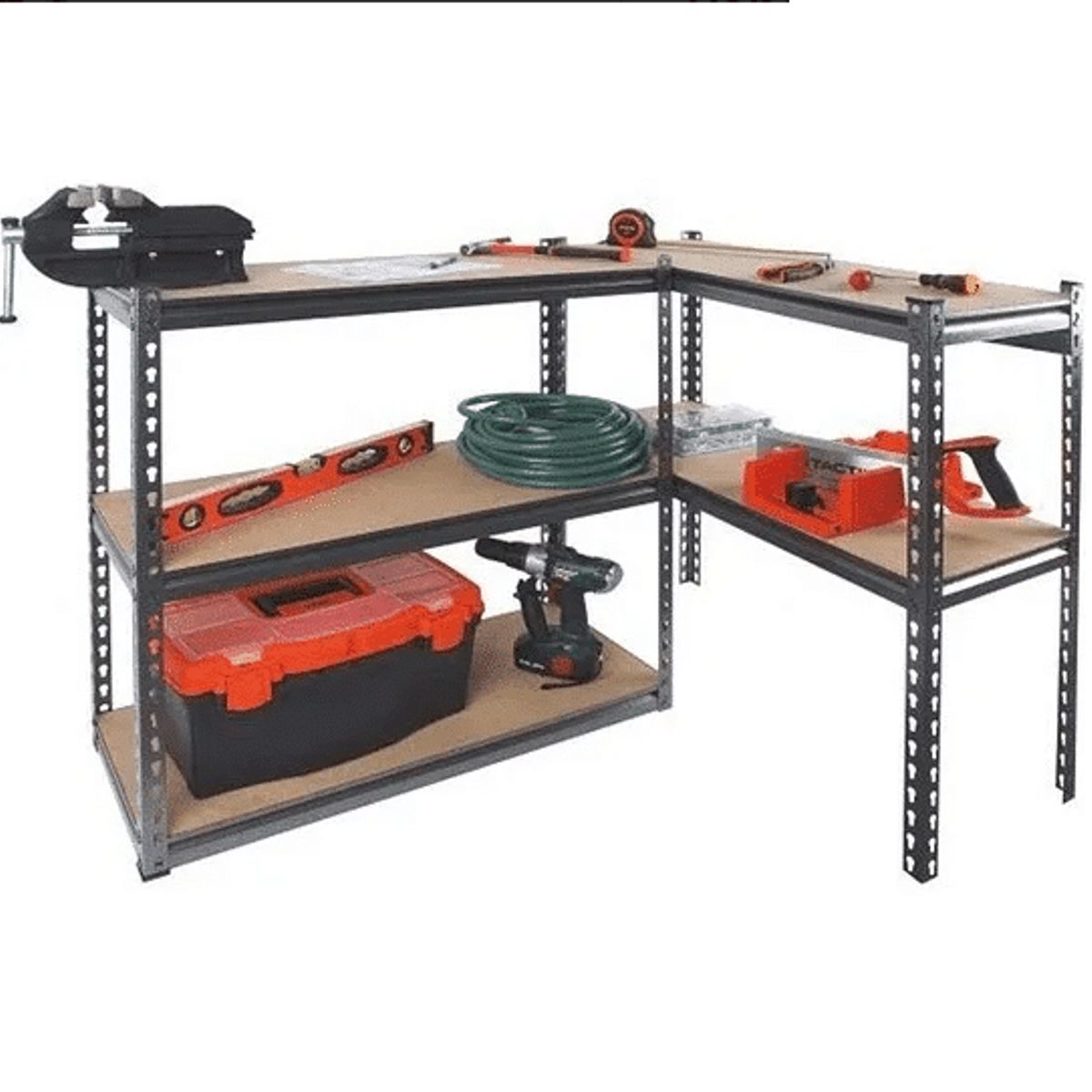 GENERICO - Estante Metalico Negro 180x90x40 cm 500 kg