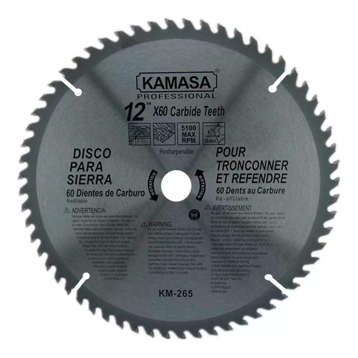 KAMASA - Disco De Corte12 Pulgadas 60 Dientes Kamasa