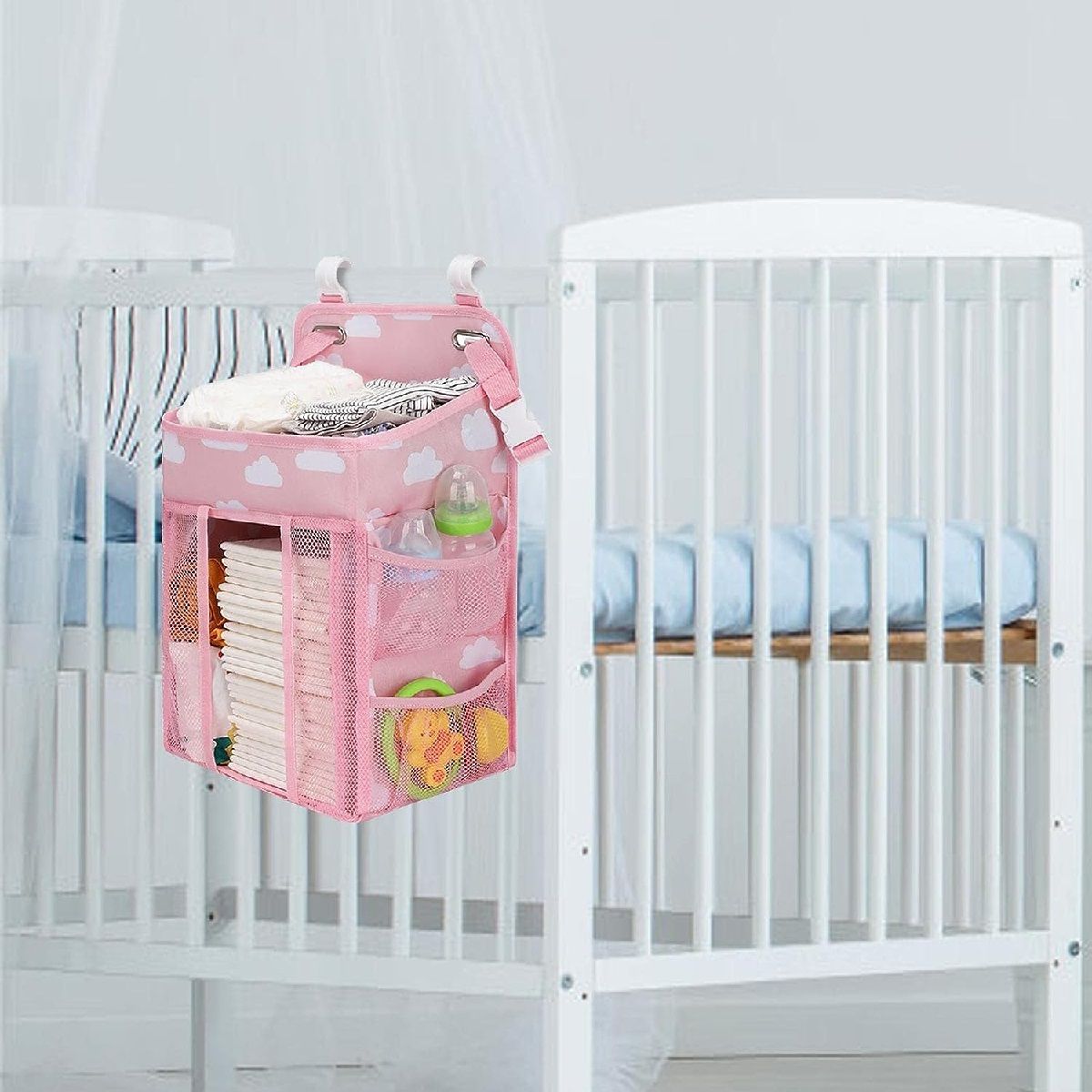 GENERICO - Organizador De Pañales Colgante Para Cuna O Coche Rosa
