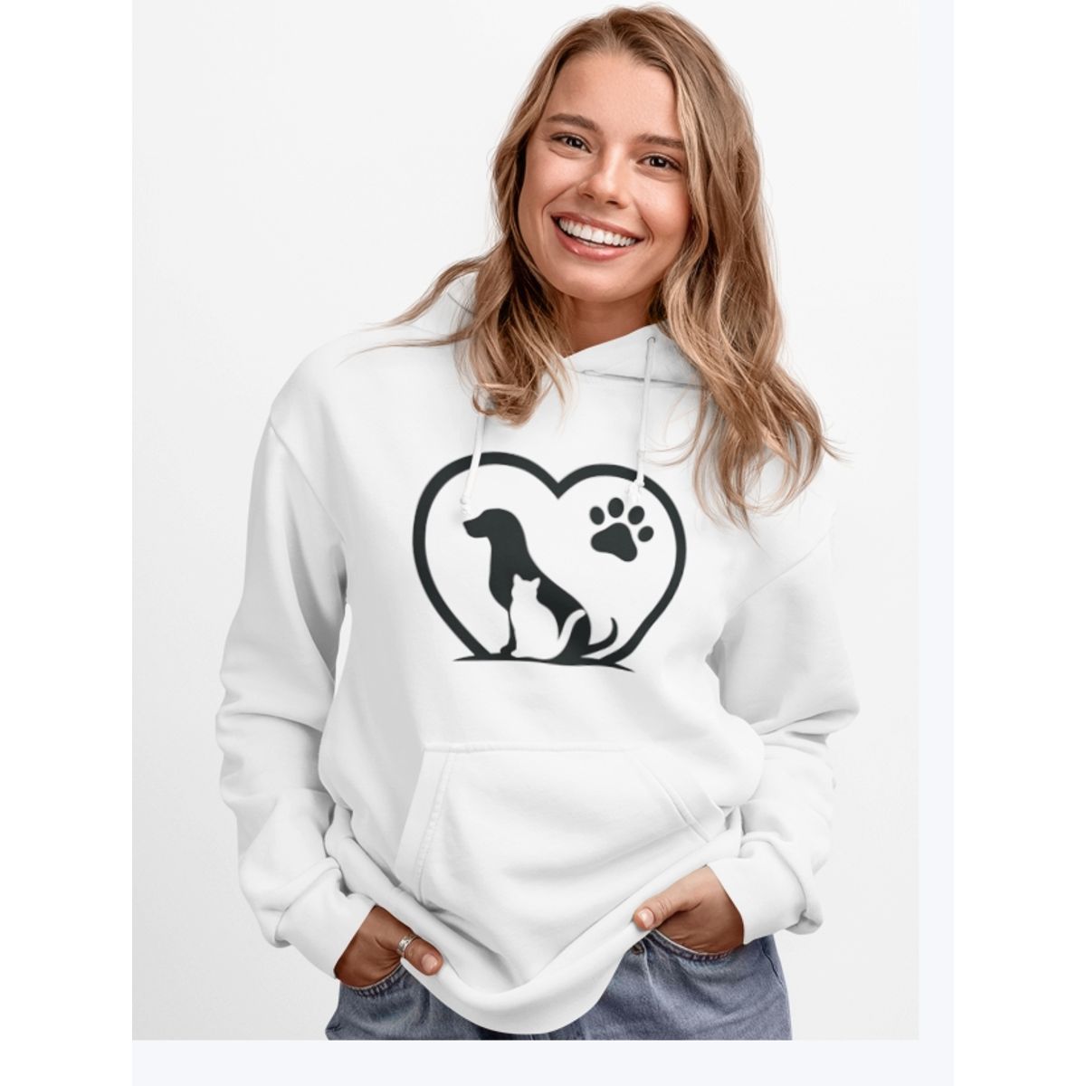 GENERICO - Polerón Corazón Perrito, Gatito  Amor Love Estampado