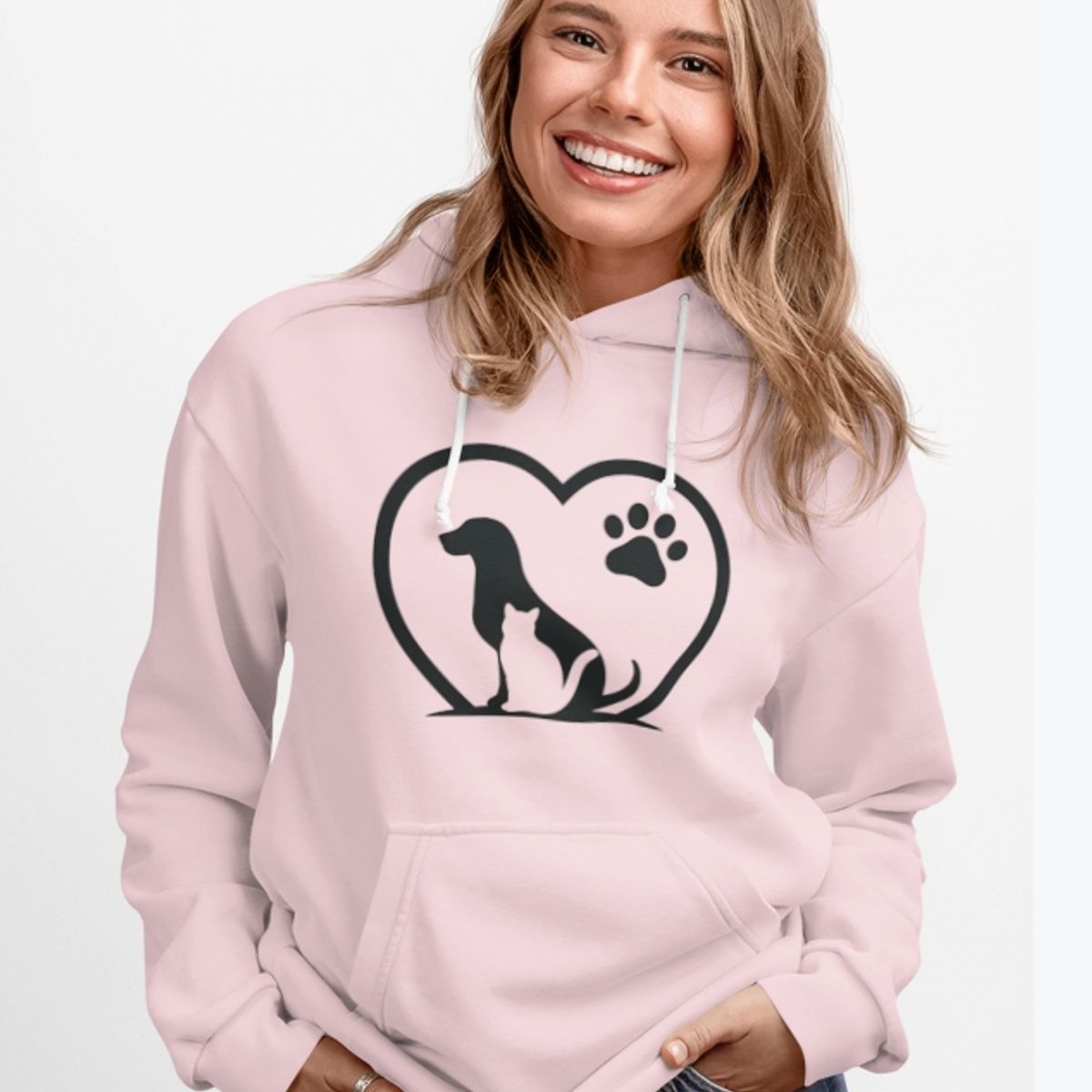 GENERICO - Polerón Corazón Perrito, Gatito  Amor Love Estampado