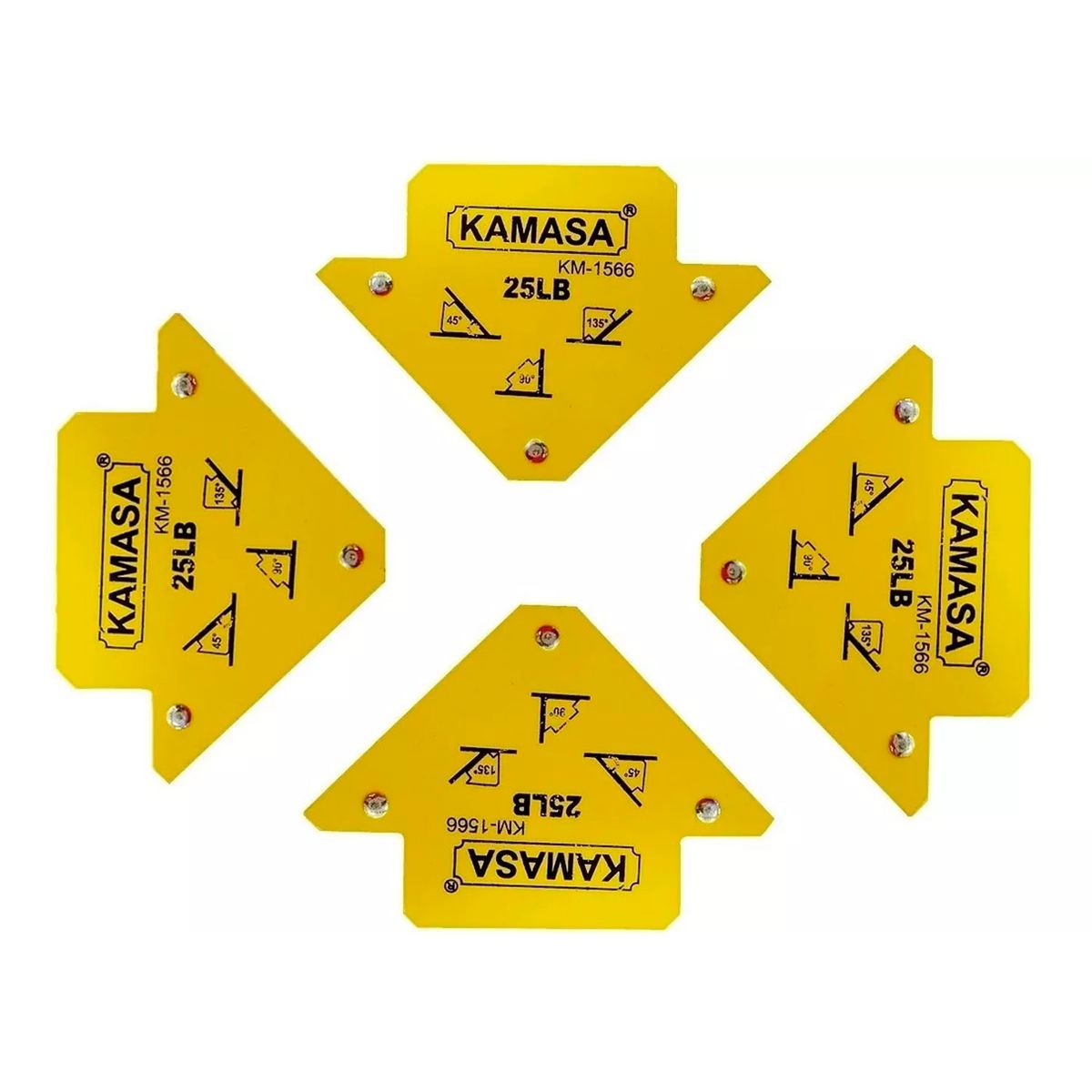 KAMASA - Escuadras Magneticas 25 Lbs Para Soldar Kamasa Pack 4