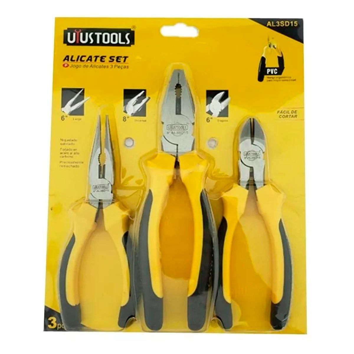 UYUSTOOL - Set Kit Juego De Alicates 3 Piezas Uyustools