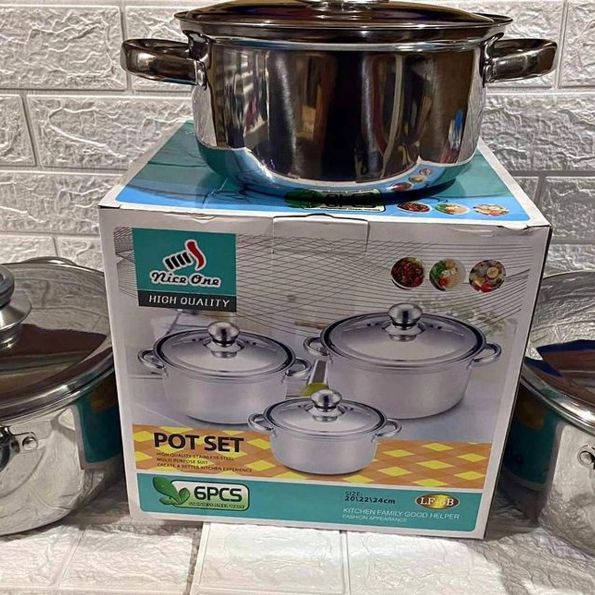 GENERICO - Juego de Ollas de Acero 6 Piezas