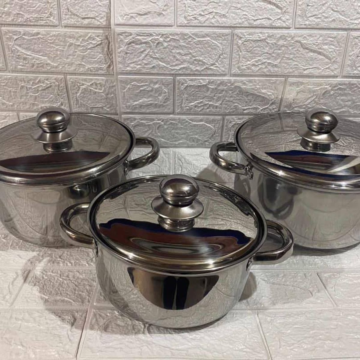 GENERICO - Juego de Ollas de Acero 6 Piezas