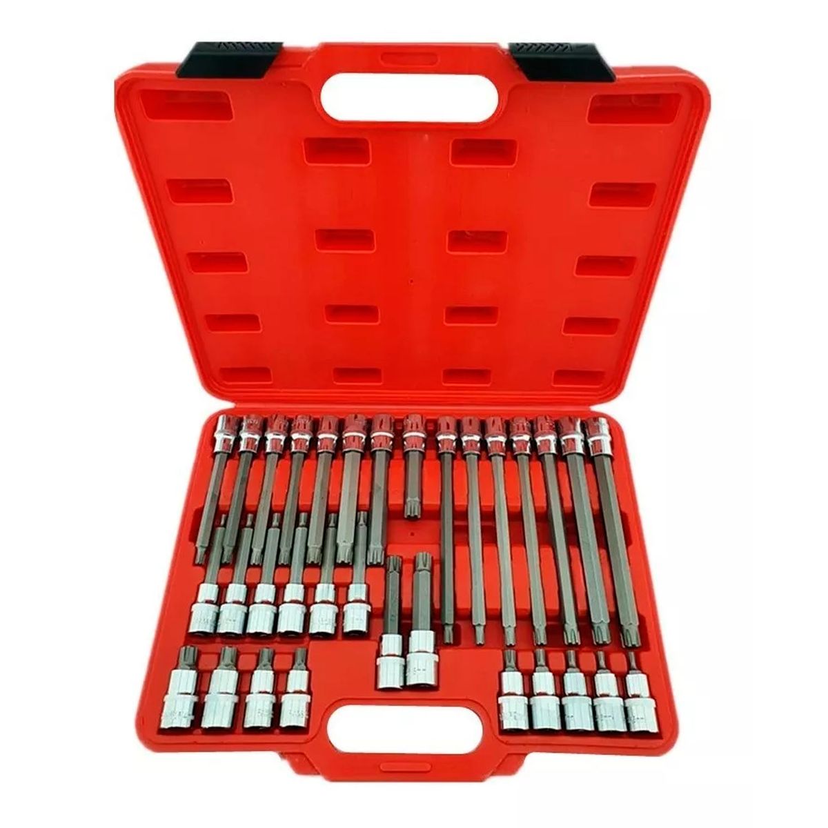 GENERICO - Juego De Dados Puntas Ribe Corto Medio Largo 32 Piezas