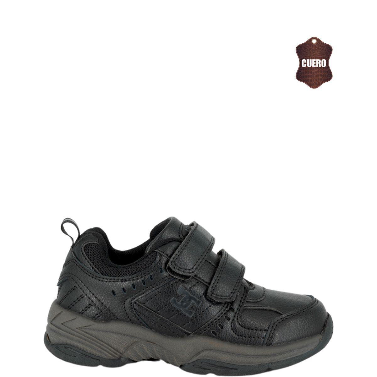 UNS - Zapatilla Escolar de Cuero Niño Negro Calar UNS