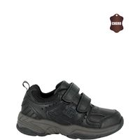 Zapatilla Escolar de Cuero Niño Negro Calar