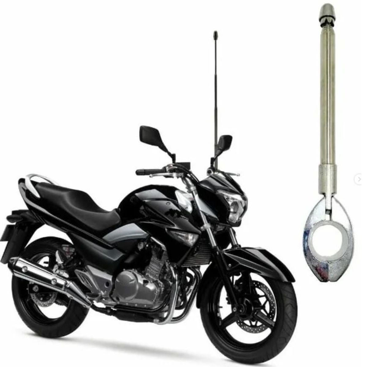 GENERICO - Antena Corta Hilo Curado Para Moto Protección METALICA