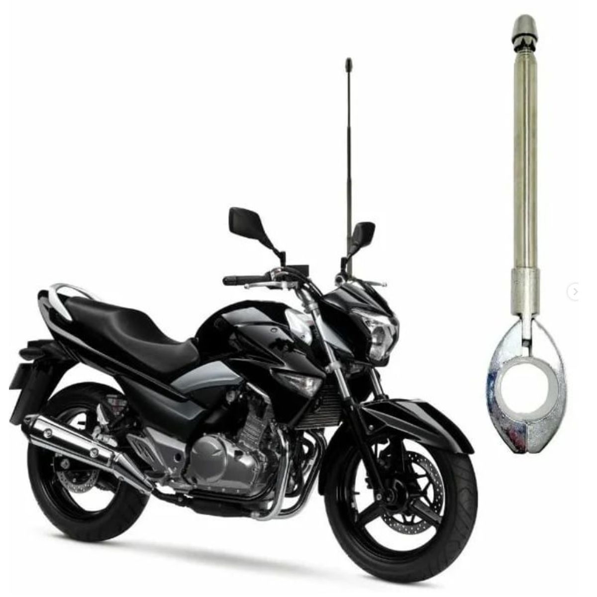 GENERICO - Antena Corta Hilo Curado Para Moto Protección METALICA