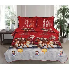 GENERICO - CUBRECAMA QUILT DE VERANO 1.5 PLAZA RENO Navidad TF