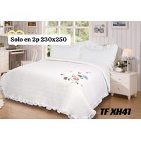 Cubrecama bordado con aroma a lavanda 2 PLAZAS