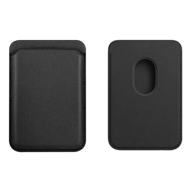 GENERICO - Tarjetero Magnético Cuero Para iPhone 12 / 13 Magsafe Color Negro
