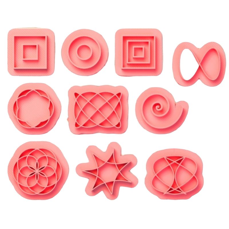GENERICO - SET 10 FORMAS PARA ESTAMPAR EN CERAMICA