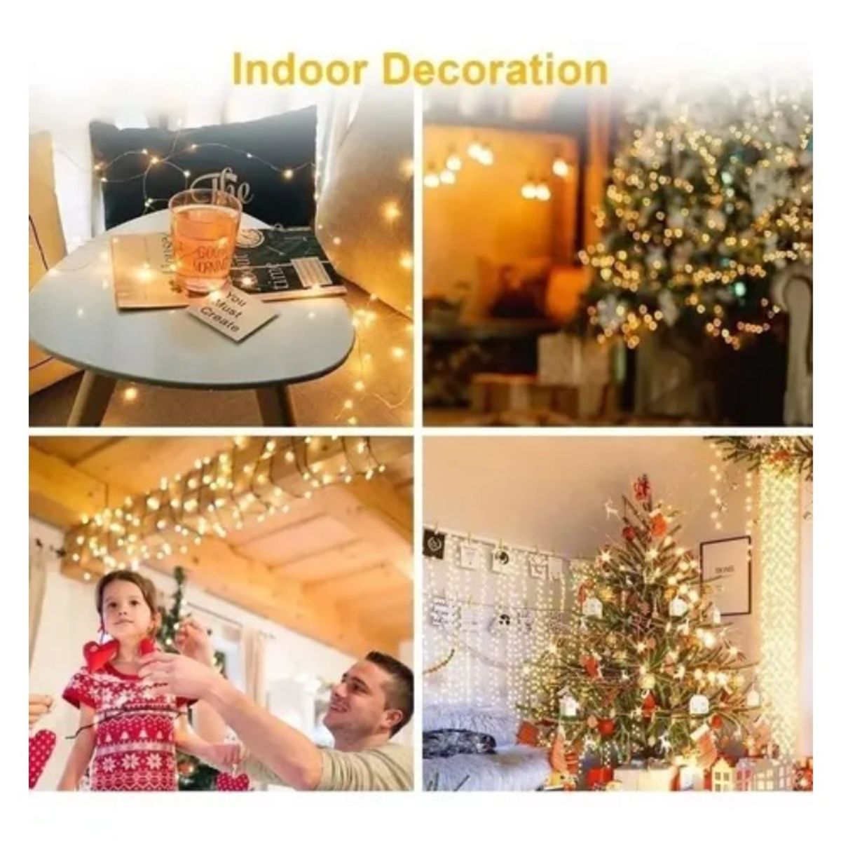 GENERICO - pack x2 luces 100 led 10m  hadas calida solares para exterior