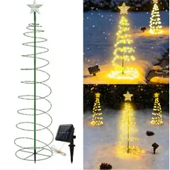 GENERICO - Estaca Solas En Forma De Árbol De Navidad En Luz Cálida