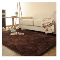 Alfombra de living peluda tipo shaggy 180 x 200 cm color café