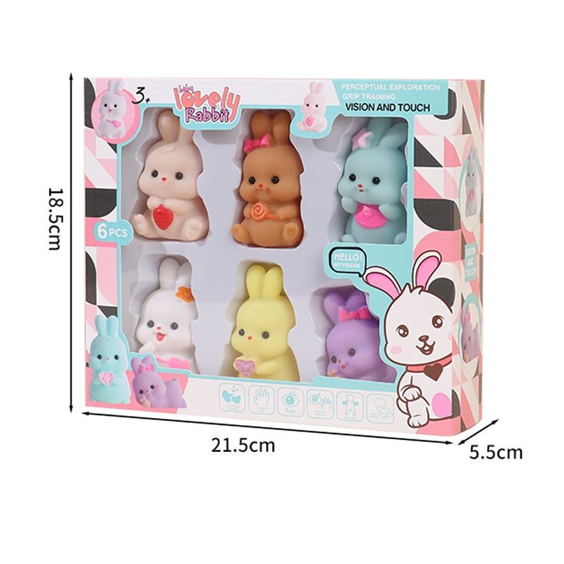 DANWEILE - Mini Esmalte Lindo Conejito Toy - Set de 6