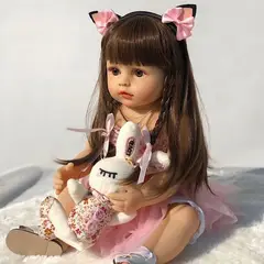 DANWEILE - NPK-Muñeca Reborn de silicona suave de cuerpo completo-55CM.