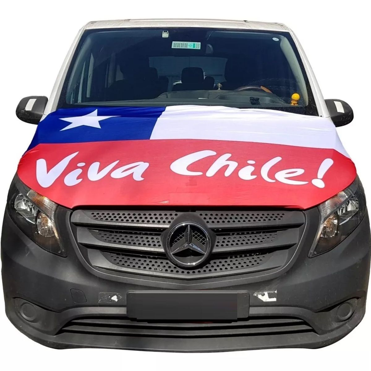 GENERICO - Funda Elástica Cubre Capot Bandera Chile Forro Auto Camionet