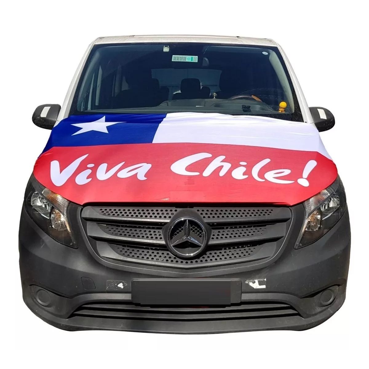 GENERICO - Funda Elástica Cubre Capot Bandera Chile Forro Auto Camionet