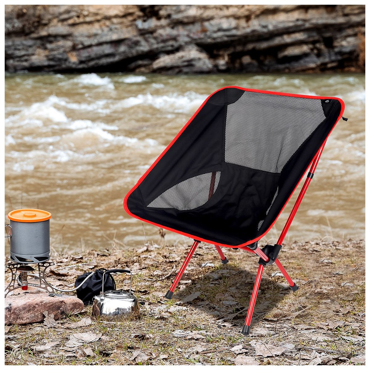 RUTTA - Silla Plegable Camping Negro