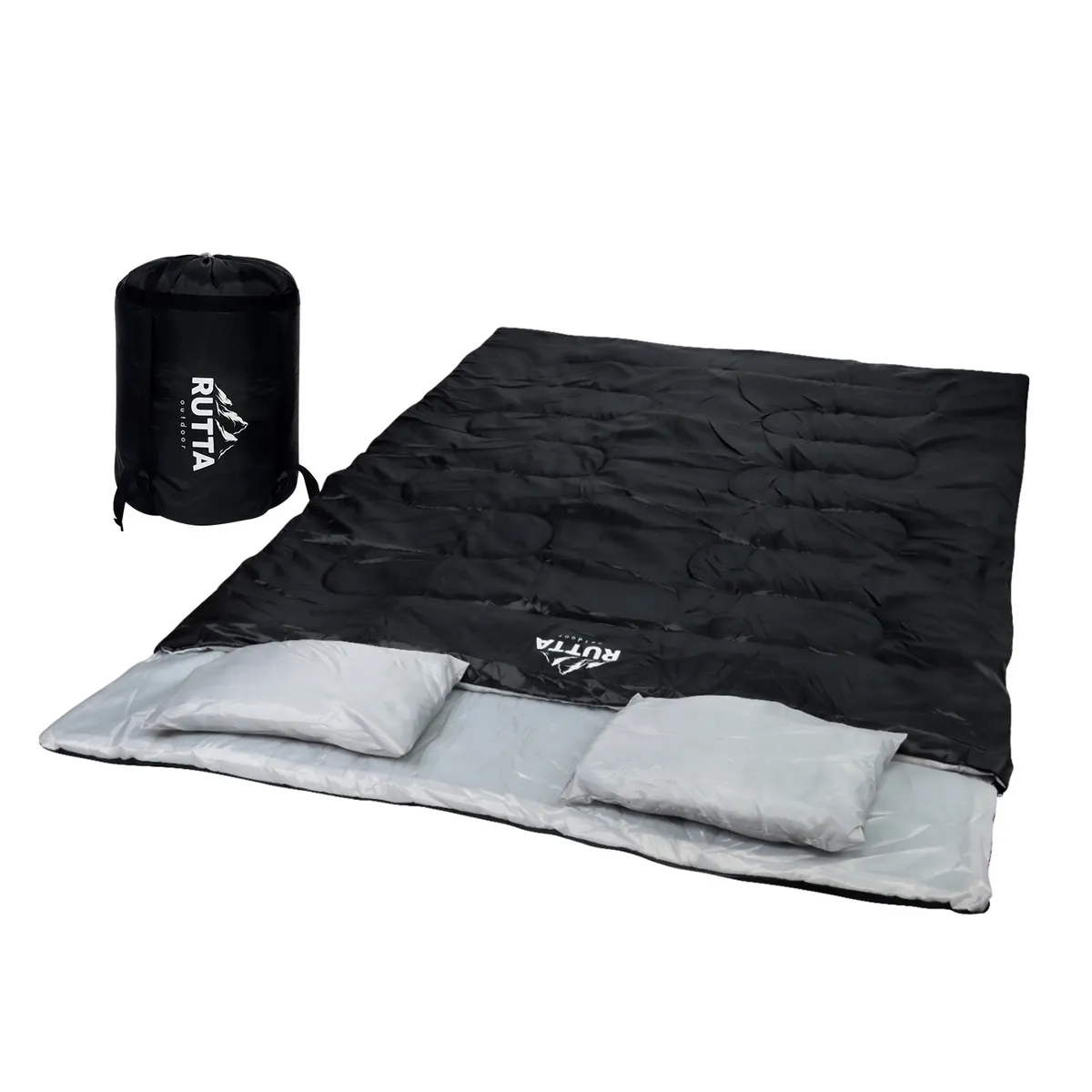 RUTTA - Saco De Dormir 2 Personas 300 Grs  Negro