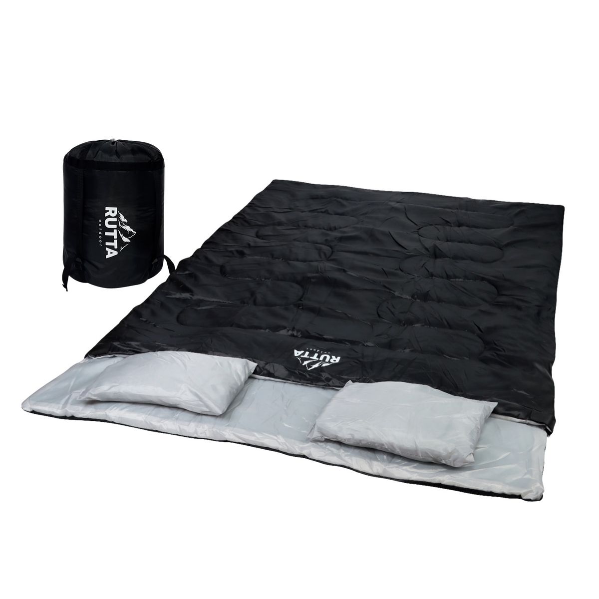 RUTTA - Saco De Dormir 2 Personas 300 Grs  Negro