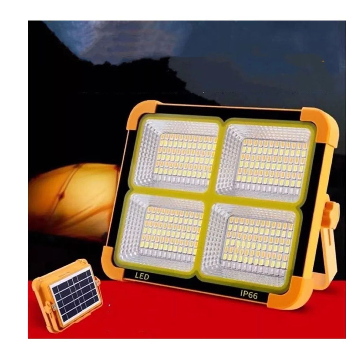 GENERICO - Foco Solar Led Recargable De 16500 Mah Y Plano Trasero Solar